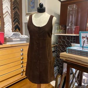 Suede J. Crew Vintage Brown Button-Up Dress
